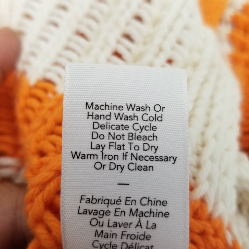 Elizabeth and James Orange Stripe Crop Sweater S - Picture 9 of 9